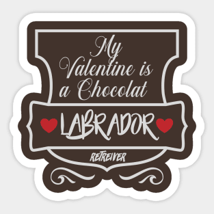 Valentine Chocolat Lab Sticker